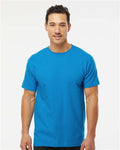 M&O 4800 Men's Gold Soft Touch T-Shirt - Turquoise - model front