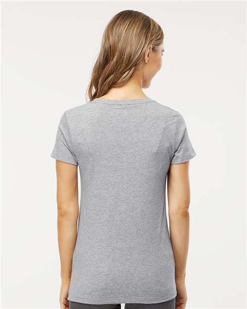 M&O 4810 Women's Gold Soft Touch T-Shirt - Athletic Grey - model back