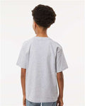 M&O 4850 Youth Gold Soft Touch T-Shirt - Athletic Grey - model back