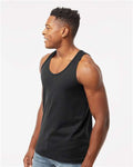 Tultex S105 Unisex Fine Jersey Tank Top - Black - model side