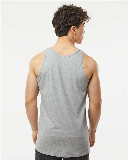 Tultex S105 Unisex Fine Jersey Tank Top - Heather Grey - model back