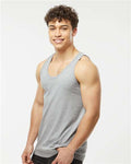Tultex S105 Unisex Fine Jersey Tank Top - Heather Grey - model side