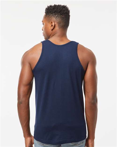 Tultex S105 Unisex Fine Jersey Tank Top - Navy - model back