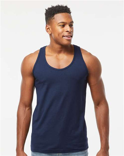 Tultex S105 Unisex Fine Jersey Tank Top - Navy - model front