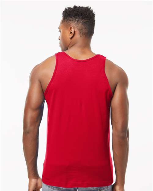 Tultex S105 Unisex Fine Jersey Tank Top - Red - model back