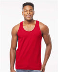 Tultex S105 Unisex Fine Jersey Tank Top - Red - model front