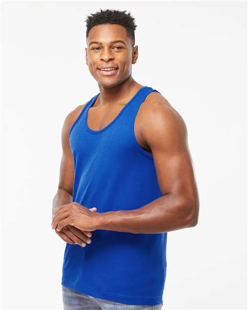 Tultex S105 Unisex Fine Jersey Tank Top - Royal - model side