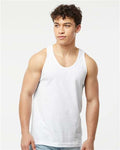 Tultex S105 Unisex Fine Jersey Tank Top - White - model front