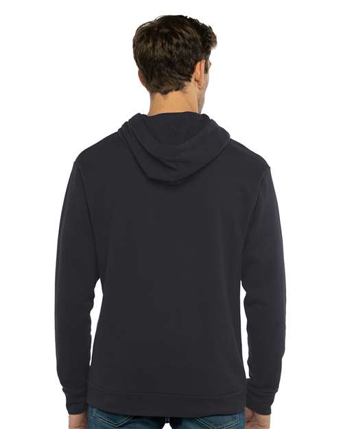 Next Level 9304 Unisex Laguna Sueded Hoodie Sweatshirt - Black - model back