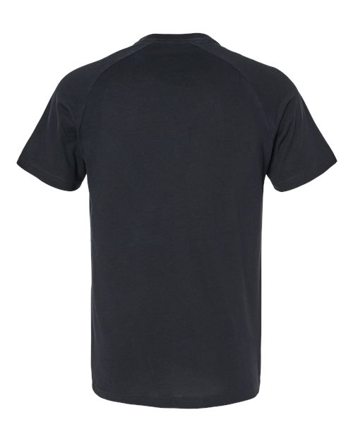 BELLA + CANVAS 3201 Men's Heather CVC Raglan Tee - Solid Black Blend - back