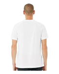 BELLA + CANVAS 3201 Men's Heather CVC Raglan Tee - Solid White Blend - model back