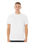 BELLA + CANVAS 3201 Men's Heather CVC Raglan Tee - Solid White Blend - model front