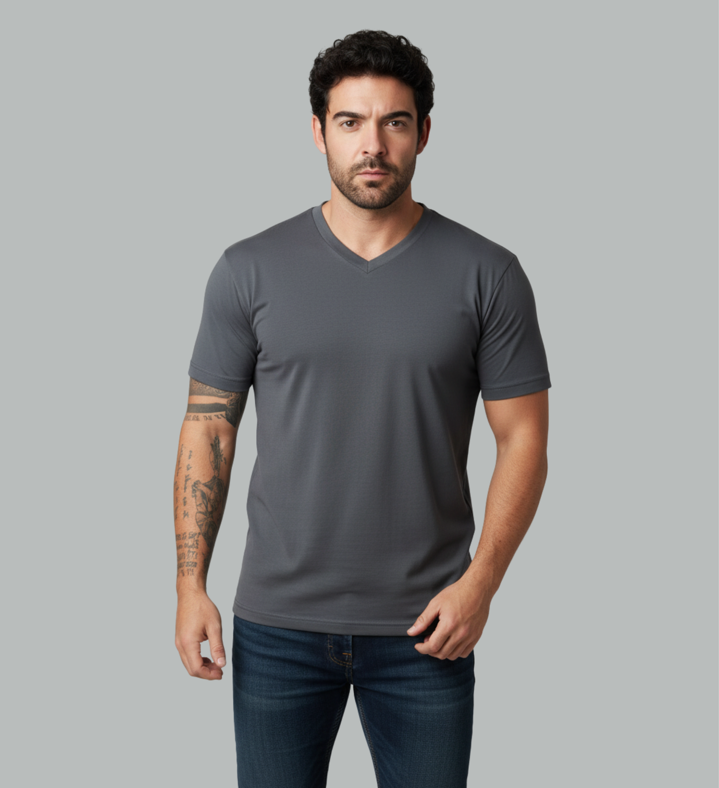 Classic V-Neck T-Shirt in Black, additional view