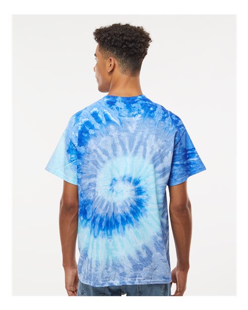 Colortone 1000 Unisex Multi-Color Tie-Dyed T-Shirt - Blue Jerry - model back