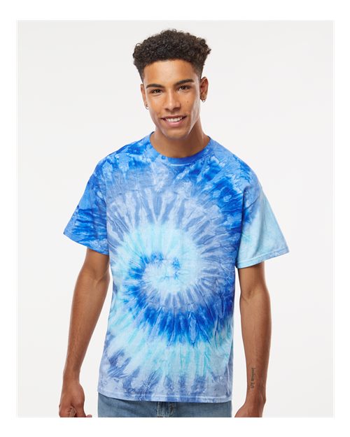 Colortone 1000 Unisex Multi-Color Tie-Dyed T-Shirt - Blue Jerry - model front
