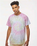 Colortone 1000 Unisex Multi-Color Tie-Dyed T-Shirt - Desert Rose - model front