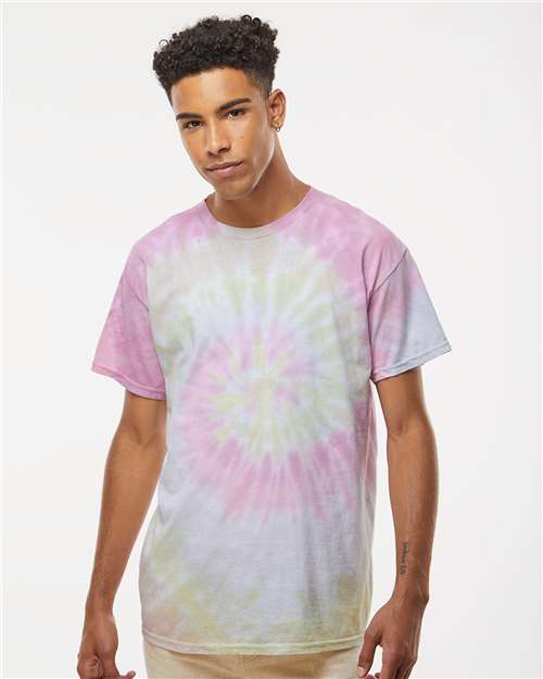 Colortone 1000 Unisex Multi-Color Tie-Dyed T-Shirt - Desert Rose - model front