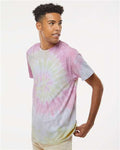 Colortone 1000 Unisex Multi-Color Tie-Dyed T-Shirt - Desert Rose - model side