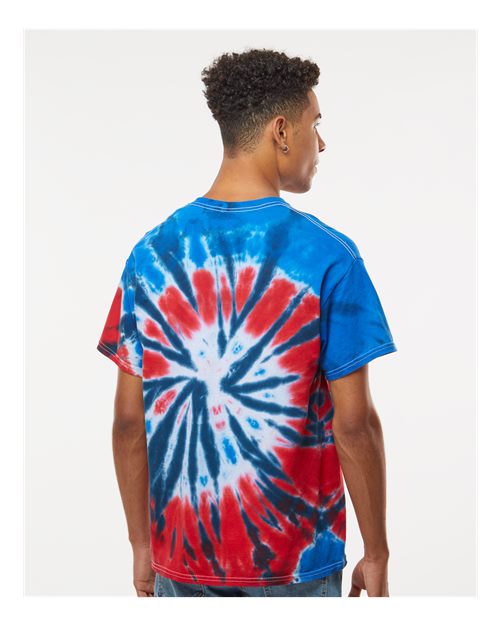 Colortone 1000 Unisex Multi-Color Tie-Dyed T-Shirt - Independence - model back