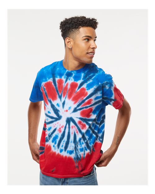Colortone 1000 Unisex Multi-Color Tie-Dyed T-Shirt - Independence - model front