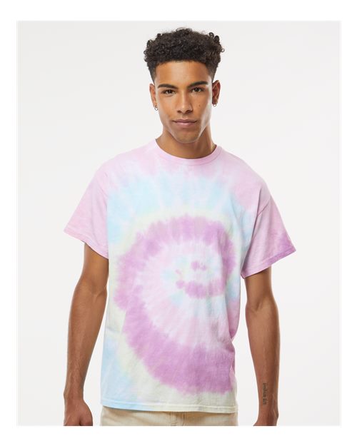 Colortone 1000 Unisex Multi-Color Tie-Dyed T-Shirt - Jellybean - model front