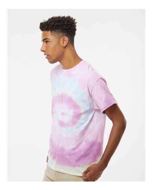 Colortone 1000 Unisex Multi-Color Tie-Dyed T-Shirt - Jellybean - model side