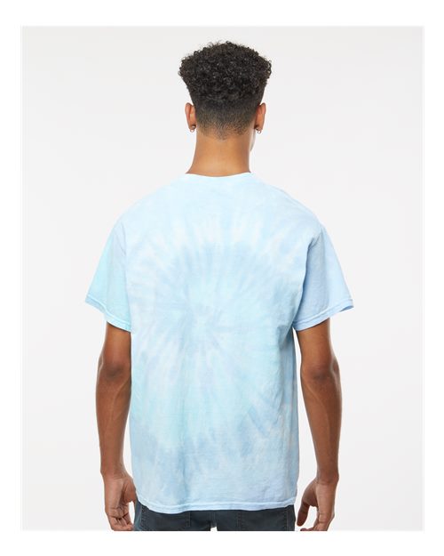 Colortone 1000 Unisex Multi-Color Tie-Dyed T-Shirt - Lagoon - model back