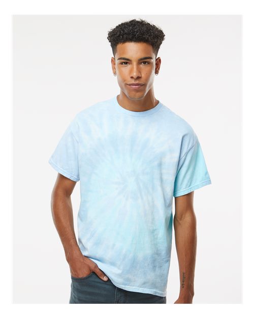 Colortone 1000 Unisex Multi-Color Tie-Dyed T-Shirt - Lagoon - model front