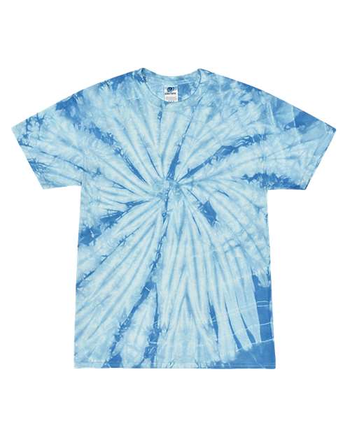 Colortone 1000 Unisex Multi-Color Tie-Dyed T-Shirt - Spider Baby Blue - front