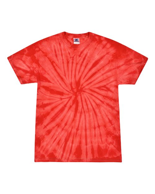 Colortone 1000 Unisex Multi-Color Tie-Dyed T-Shirt - Spider Red - front