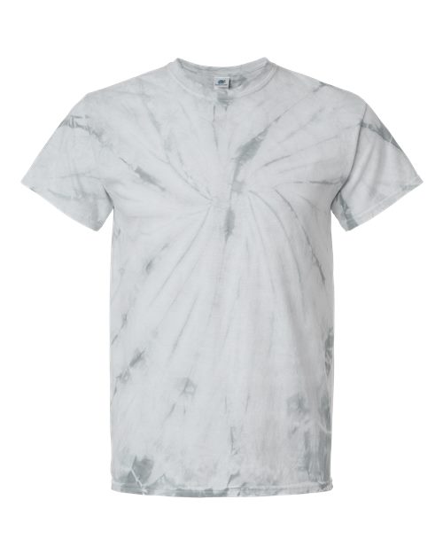Colortone 1000 Unisex Multi-Color Tie-Dyed T-Shirt - Spider Silver - front