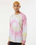 Colortone 2000 Unisex Tie-Dyed Long Sleeve T-Shirt - Desert Rose - model side