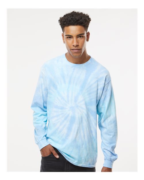 Colortone 2000 Unisex Tie-Dyed Long Sleeve T-Shirt - Lagoon - model front