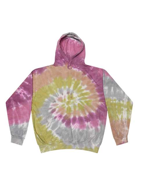 Colortone 8777 Unisex Tie-Dyed Hooded Sweatshirt - Desert Rose - front
