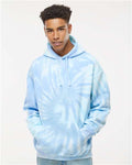 Colortone 8777 Unisex Tie-Dyed Hooded Sweatshirt - Lagoon - model front