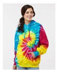 Colortone 8777 Unisex Tie-Dyed Hooded Sweatshirt - Reactive Rainbow - model front