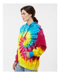 Colortone 8777 Unisex Tie-Dyed Hooded Sweatshirt - Reactive Rainbow - model side