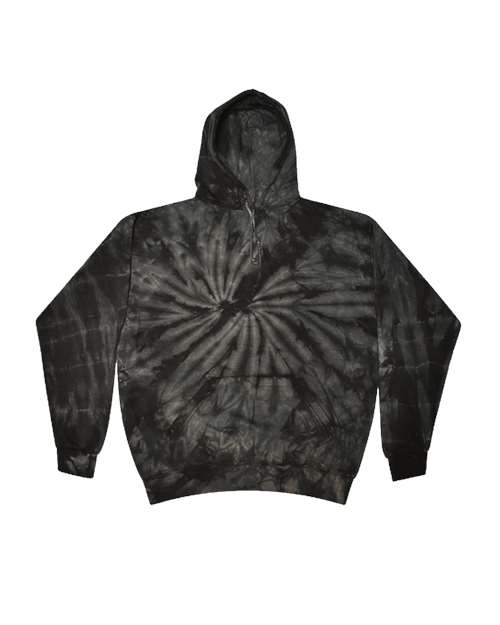 Colortone 8777 Unisex Tie-Dyed Hooded Sweatshirt - Spider Black - front