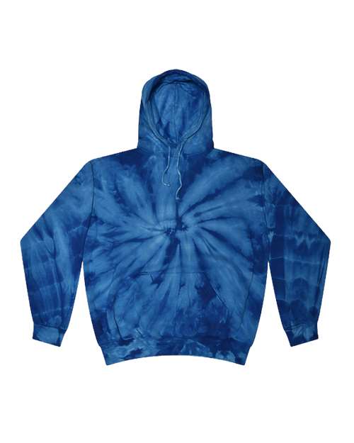 Colortone 8777 Unisex Tie-Dyed Hooded Sweatshirt - Spider Royal - front