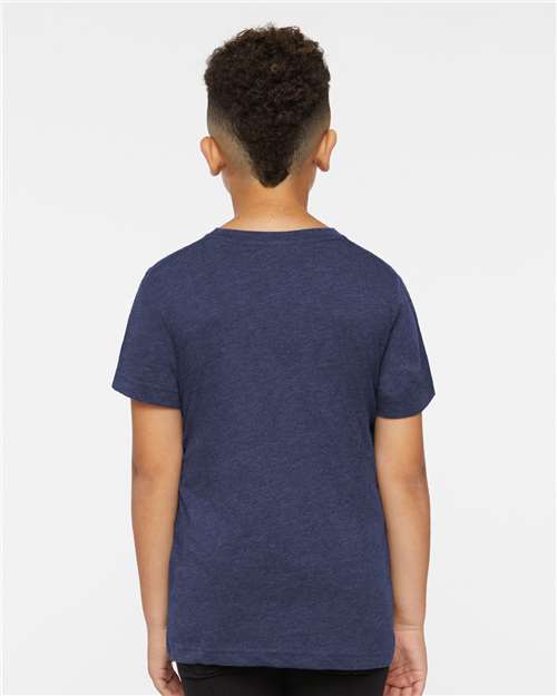 LAT 6101 Youth Fine Jersey Tee - Vintage True Navy - model back