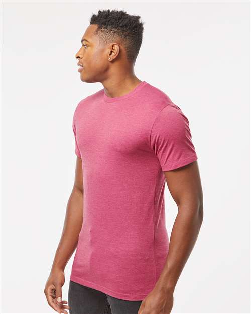 Tultex 541 Men's Premium Cotton Blend T-Shirt - Cactus Flower Heather - model side