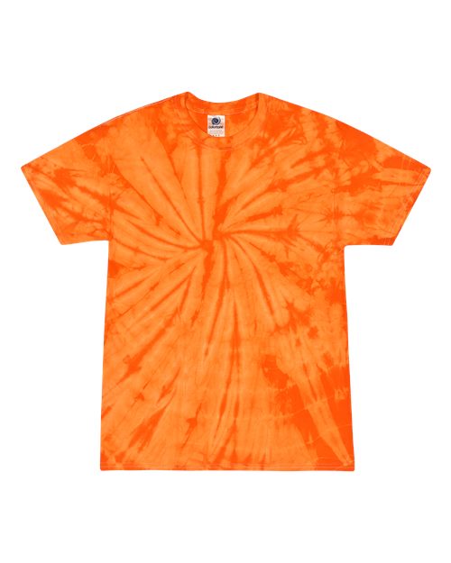 Colortone 1000Y Youth Multi-Color Tie-Dyed T-Shirt - Spider Orange - front