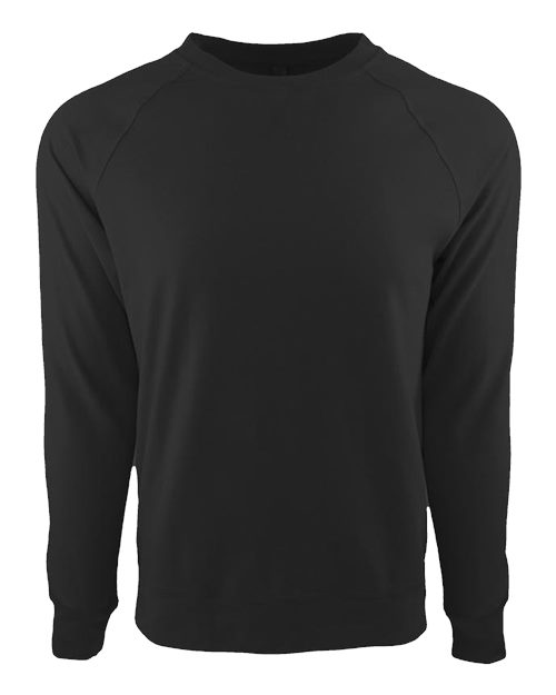 Next Level 9000 Unisex Laguna Raglan Crewneck Sweatshirt - Graphite Black - front