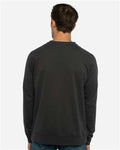 Next Level 9000 Unisex Laguna Raglan Crewneck Sweatshirt - Graphite Black - model back