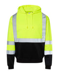 Kishigo JS154 Unisex Hi-Vis Hooded Sweatshirt - Lime - front