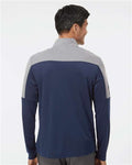 Adidas A552 Men's Ultimate365 Lightweight Colorblocked Quarter-Zip Pullover - Collegiate Navy/ Grey Three Melange - model back