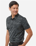 Adidas A550 Men's All Over Camo Print Polo - Grey Six - model side