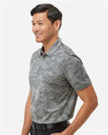 Adidas A550 Men's All Over Camo Print Polo - Grey Three - model side