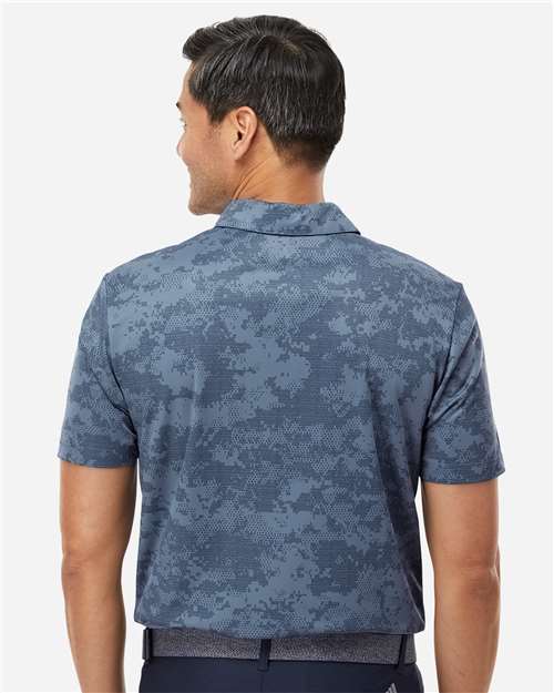 Adidas A550 Men's All Over Camo Print Polo - Tech Ink - model back