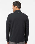 Adidas A554 Men's 3-Stripes Quarter-Zip Sweater Pullover - Black Melange - model back